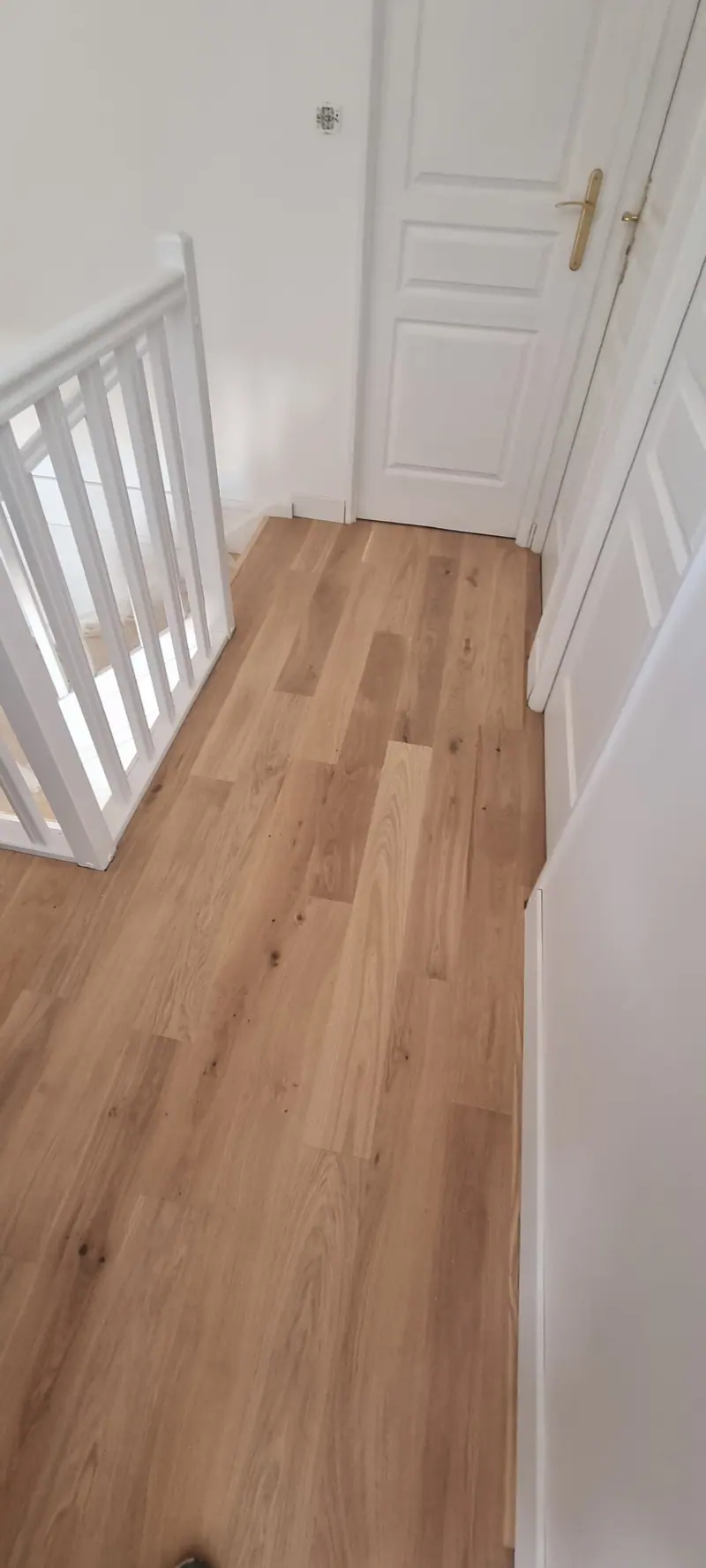 Le palier (Pose de parquet à l’étage, Margency)