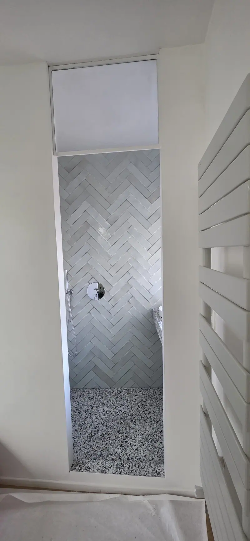 La douche après rénovation (Rénovation d’une salle de bain, Ermont)