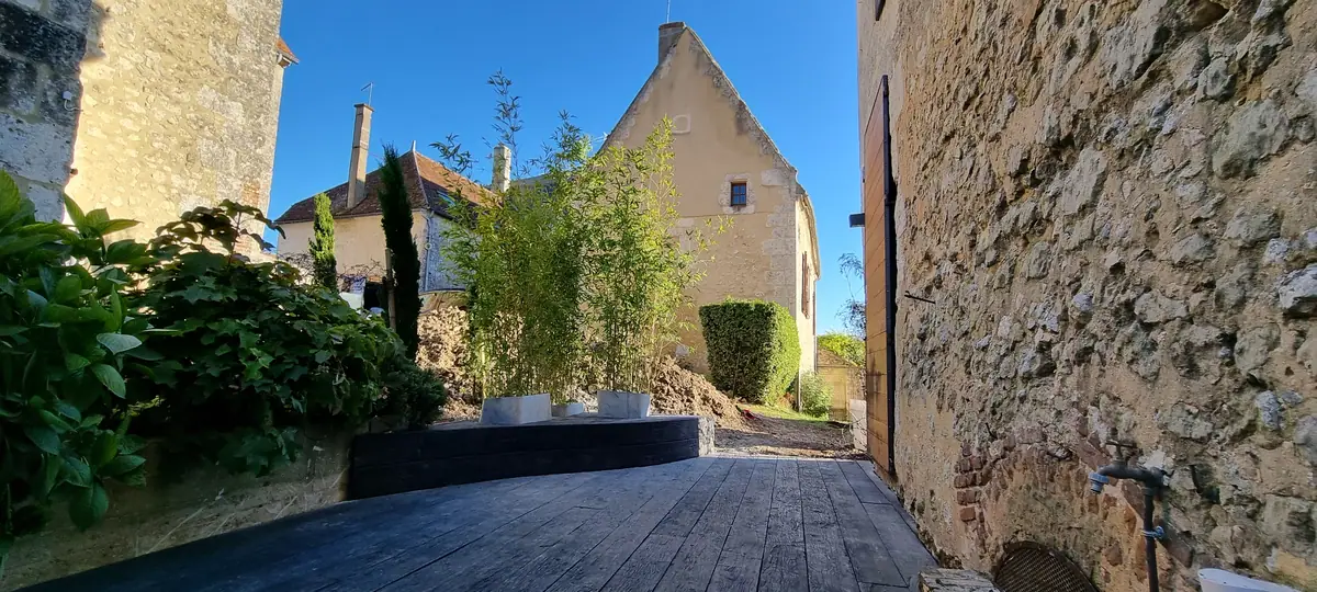 La terrasse terminée (Terrasse en bois composite, Normandie)